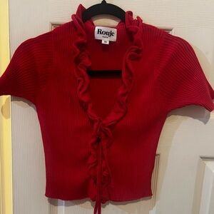Rouje Scarlet Ruffled Knit Blouse